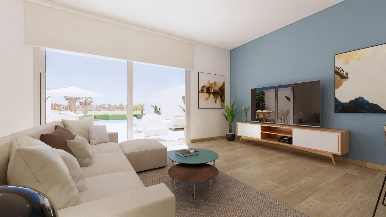 Casas adosadas de nueva construcción en primera línea de La Serena Golf en Los Alcázares