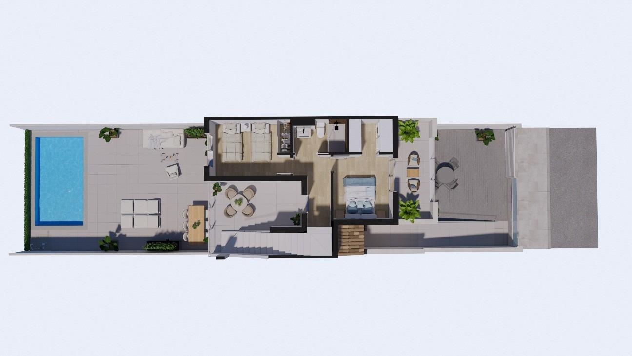 Casas adosadas de nueva construcción en primera línea de La Serena Golf en Los Alcázares