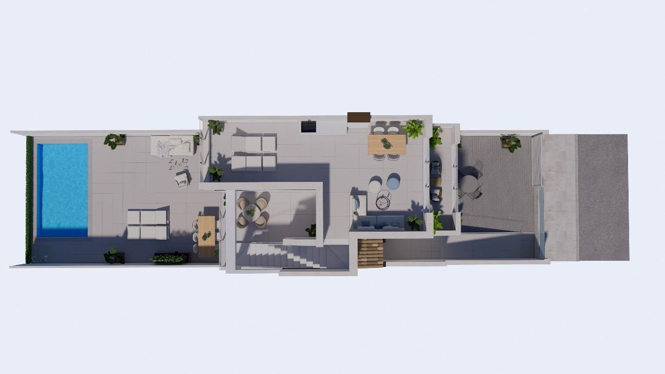 Casas adosadas de nueva construcción en primera línea de La Serena Golf en Los Alcázares