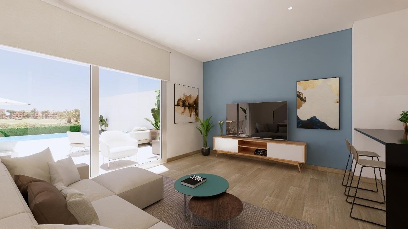 Casas adosadas de nueva construcción en primera línea de La Serena Golf en Los Alcázares