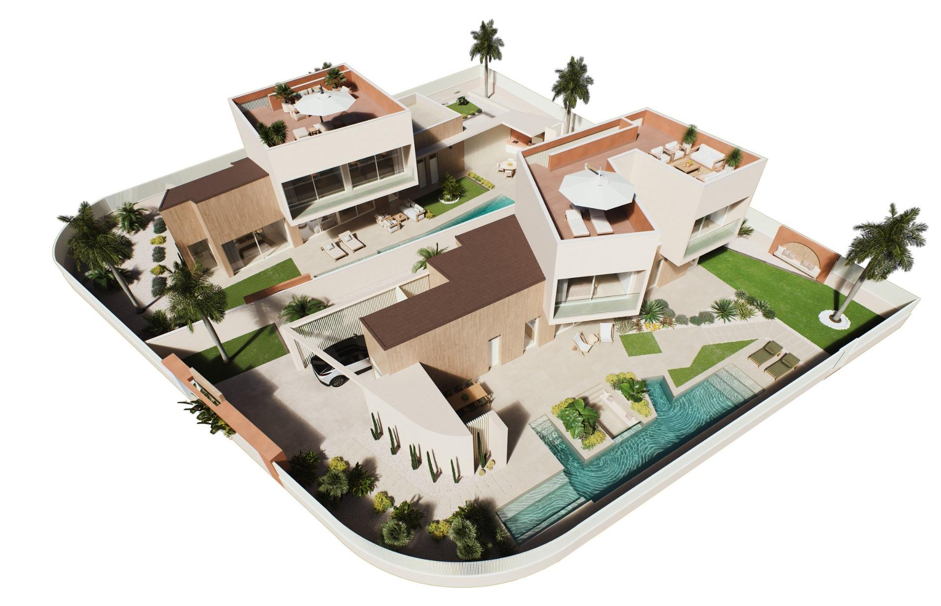 Villa en Venta en Orihuela Costa, Villas de lujo en Orihuela Costa, Alicante. Obra nueva con vistas al mar, 4 hab/4 baños. Cerca de playas y golf. ¡Invierte en tu paraíso!